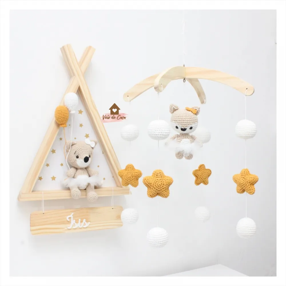 Kit Raposa - Enfeite + Móbile