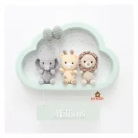 Trio Safari - Nuvem G Colorida - Porta Maternidade