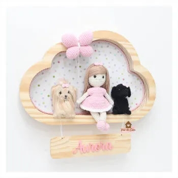 Boneca Cabelo Liso - 2 Pets  + Borboleta - Nuvem G - Porta Maternidade - Foto 2