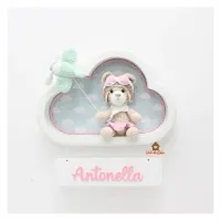 Ursinha Aviadora - Nuvem P Branca - Porta de Maternidade