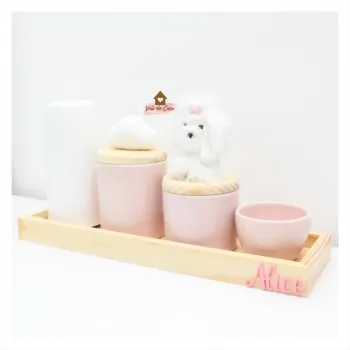 Pet + Nuvem - Kit Higiene - 5 peças - Colorido - Bandeja Retangular - Foto 2