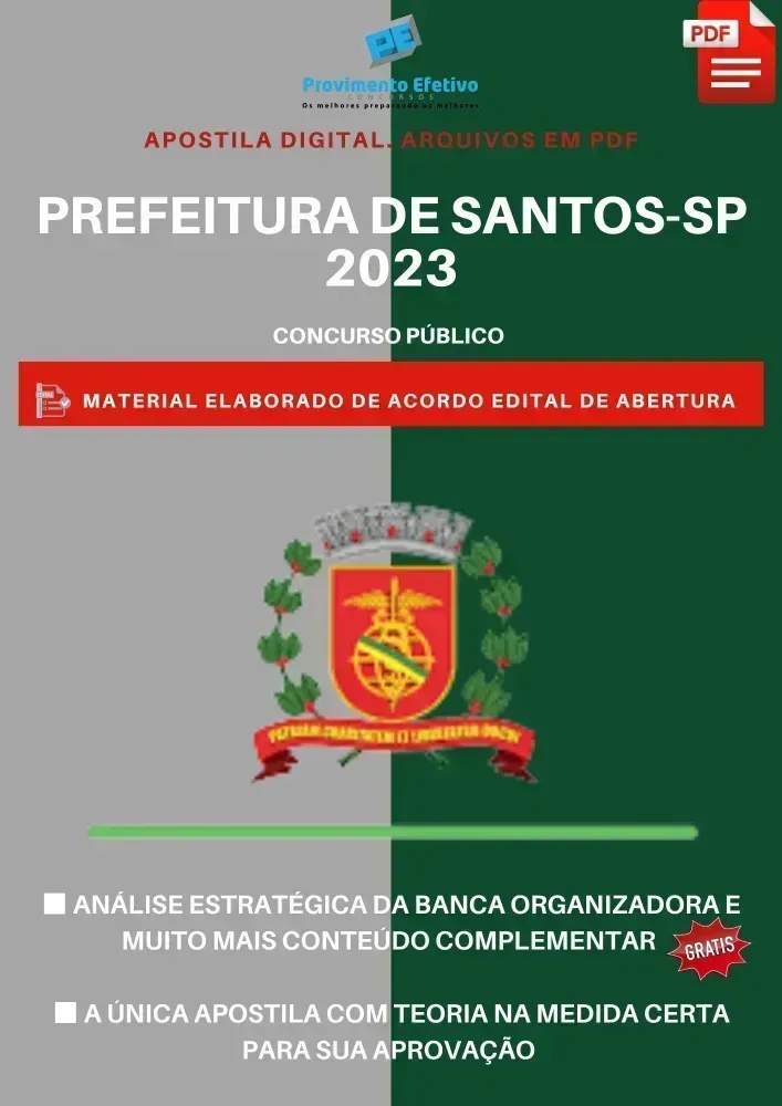 Apostila Prefeitura Santos SP Contador Prova 2023