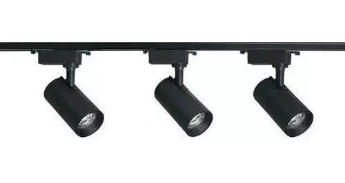 Trilho Eletrificado 1 metro com 3 spot trilho 10w preto Imagem