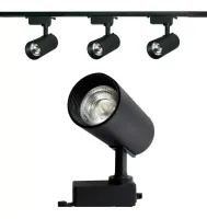 Trilho Eletrificado 1 metro com 3 spot trilho 10w preto - Foto 3