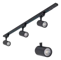 Trilho Eletrificado 1 metro com 3 spot trilho 10w preto - Foto 4