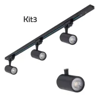Trilho Eletrificado 1 metro com 3 spot trilho 15w preto - Foto 2
