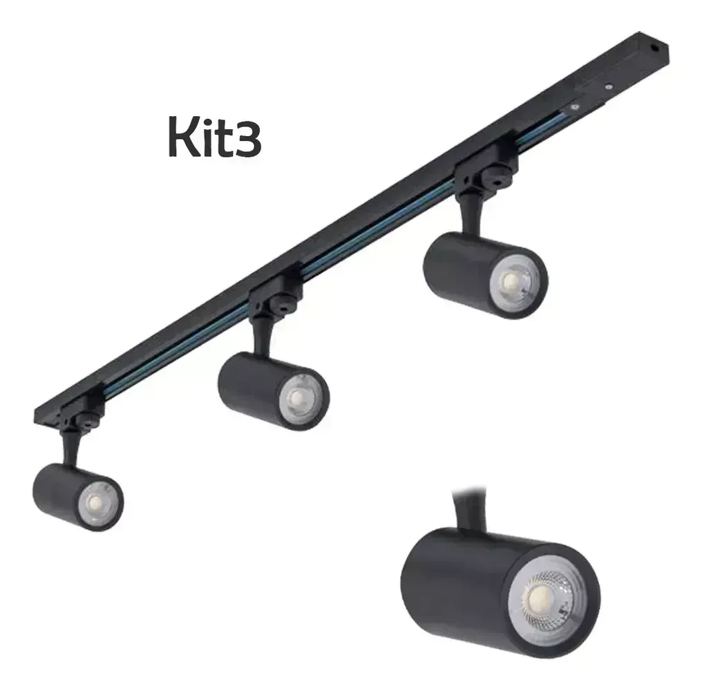 Spot trilho Led 20w preto