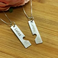 Pingente Personalizado de Prata 950 para Casal -  PI246
