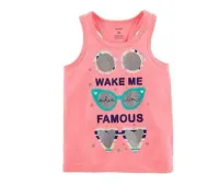 Camiseta Regata Carter's Infantil Wake Me Famous Feminina