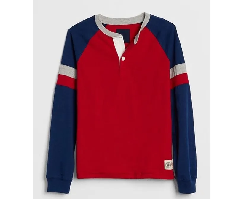 Camiseta GAP Infantil Raglan Manga Longa Masculino 