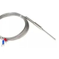 SENSOR TERMOPAR TIPO K FINO 1,5MM HASTE 100MM 2 METROS - Foto 2