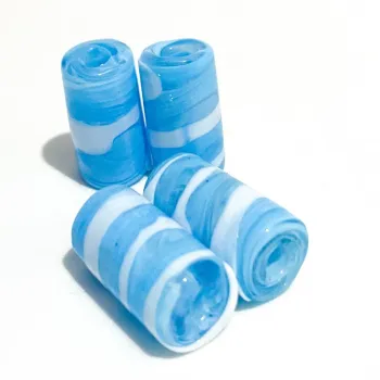 Firma de murano Listradas Azul Clara e Branca