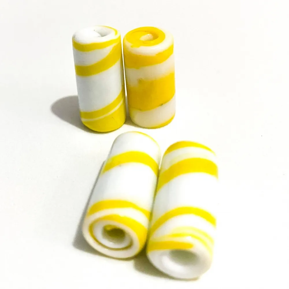 Firma de murano Listradas Branca e Amarela