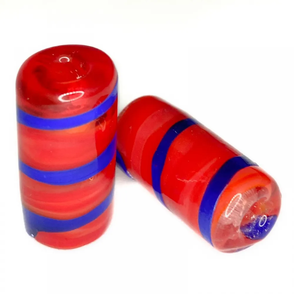 Firma de murano Listradas Vermelha e Azul Escura