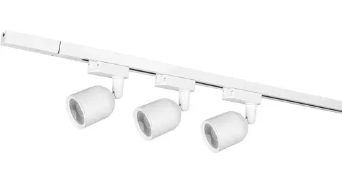 Trilho Eletrificado 1 metro com 3 spot trilho 7w branco - kit/conjunto Imagem