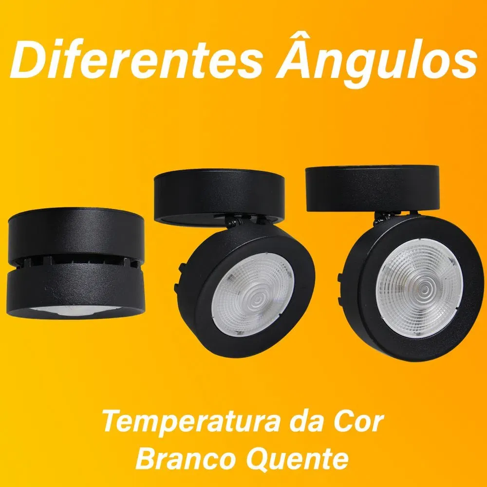 SPOT SOBREPOR LED 7W REDONDO DIRECIONÁVEL