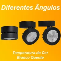 SPOT SOBREPOR LED 7W REDONDO DIRECIONÁVEL - Foto 5