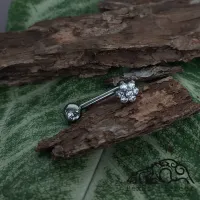 L BAR Genital em TITÂNIO FLOR 1.6mm - Rosca Externa (Christina) 525 - Foto 2