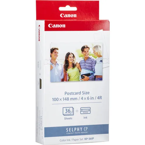 Conjunto Canon de papel de tinta colorida KP-361IP