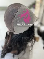 tamanho G. HUMANA Versão Liso 75 cm 400 gramas Lace Front HD humana AlBan cabelo brasileiro repartição LivreBig®  - Foto 8