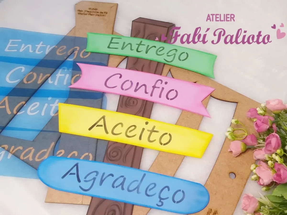 G1.349  Gabarito de Moldes em MDF Plaquinha da Fé Imagem