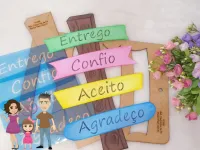 G1.349  Gabarito de Moldes em MDF Plaquinha da Fé - Foto 4