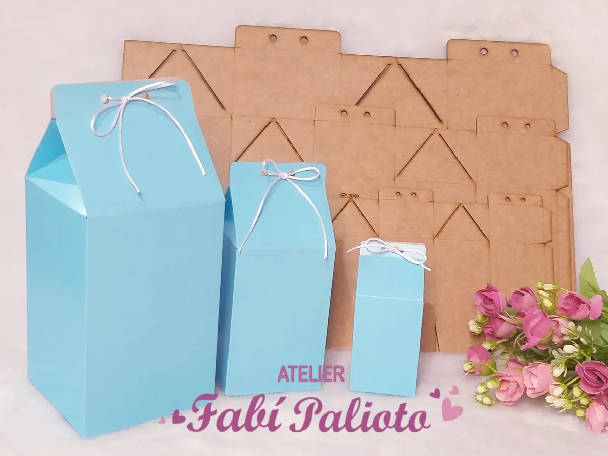 G1.354  Gabarito de Moldes em MDF Kit Caixa Milk  P - M - G Imagem