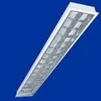 Luminaria Embutir Com aleta cromada Louver 2X18W 2 lampadas de 120cm tuboled ou fluorescente - Foto 2