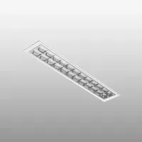 Luminaria Embutir Com aleta cromada Louver 2X18W 2 lampadas de 120cm tuboled ou fluorescente - Foto 3