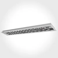 Luminaria Embutir Com aleta cromada Louver 2X18W 2 lampadas de 120cm tuboled ou fluorescente - Foto 4