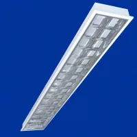 Luminaria Embutir Com aleta cromada Louver 2X18W 2 lampadas de 120cm tuboled ou fluorescente - Foto 5