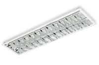 Luminaria Embutir Com aleta cromada Louver 2X18W 2 lampadas de 120cm tuboled ou fluorescente - Foto 9