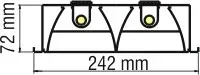 Luminaria Embutir Com aleta cromada Louver 2X18W 2 lampadas de 120cm tuboled ou fluorescente
