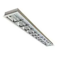 Luminaria Embutir Com aleta cromada Louver 2X18W 2 lampadas de 120cm tuboled ou fluorescente