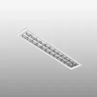 Luminaria Embutir Com aleta cromada Louver 2X18W 2 lampadas de 120cm tuboled ou fluorescente - Foto 3