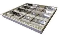 Luminaria Embutir Com aleta cromada Louver 4X9W 4 lampadas de 60cm tuboled ou fluorescente - Foto 2