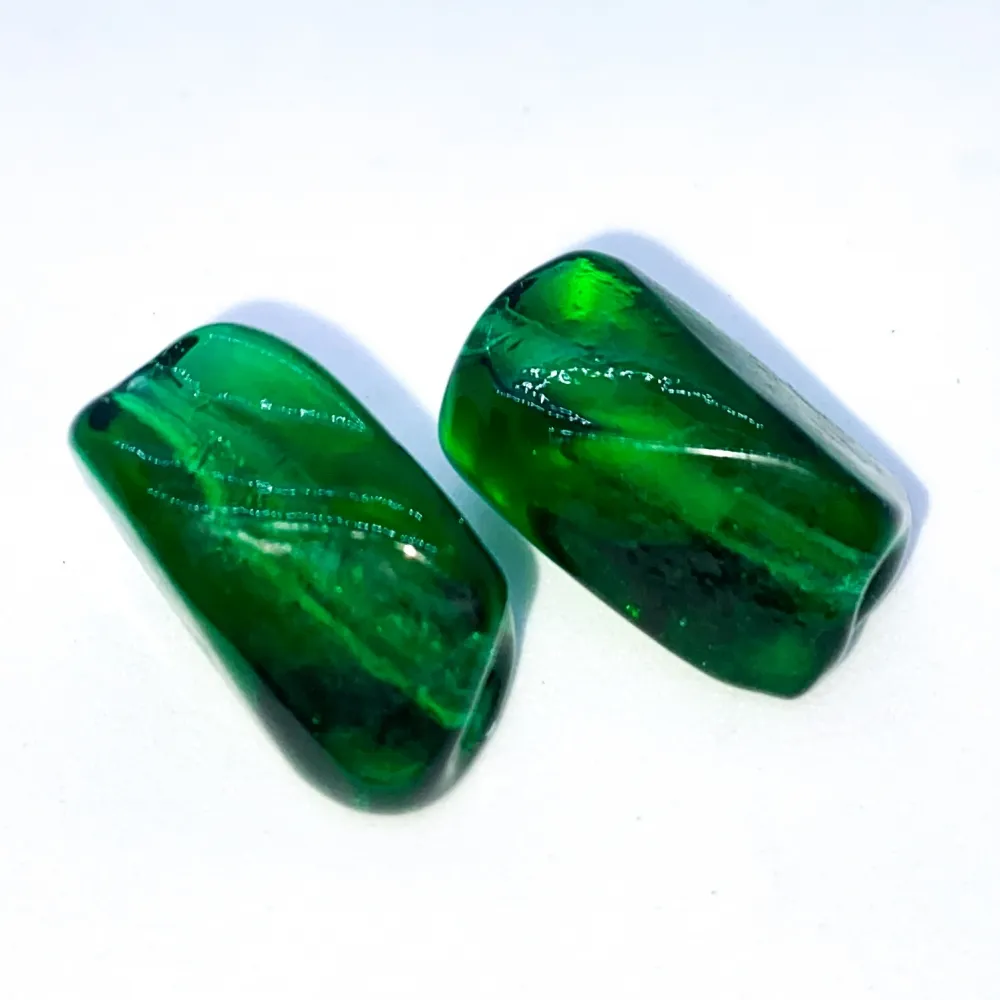 Firma de murano Sextavada Verde Transparente