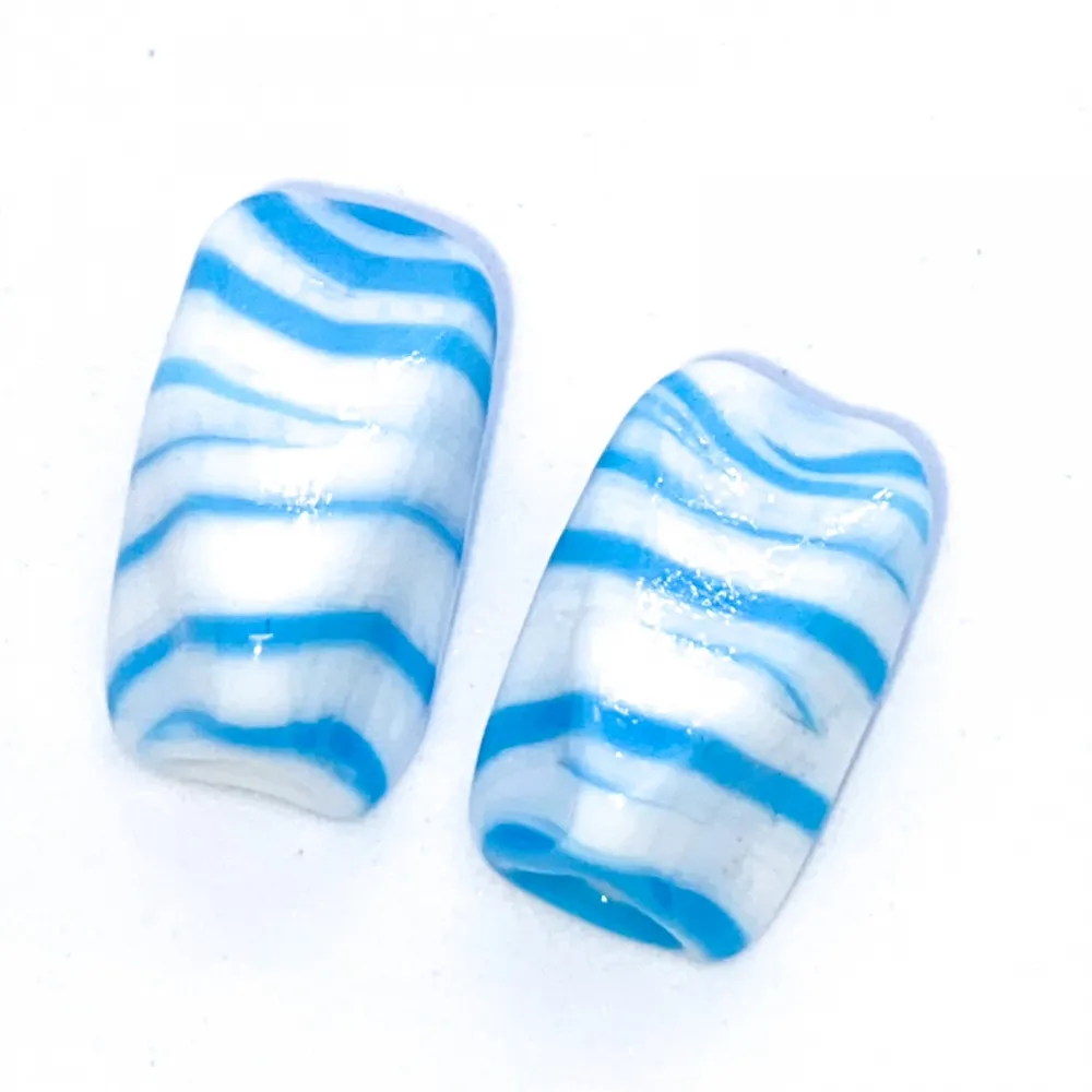 Firma de murano Sextavada Branca e Azul