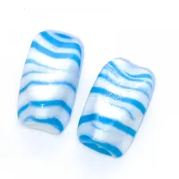Firma de murano Sextavada Branca e Azul