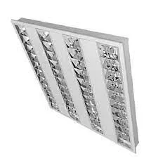 Luminaria Embutir Com aleta cromada Louver 4X9W T5 4 lampadas de 55cm tuboled ou fluorescente Imagem