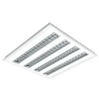 Luminaria Embutir Com aleta cromada Louver 4X9W T5 4 lampadas de 55cm tuboled ou fluorescente - Foto 4