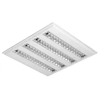 Luminaria Sobrepor Com aleta cromada Louver 4X9W T5 4 lampadas de 55cm tuboled ou fluorescente - Foto 3