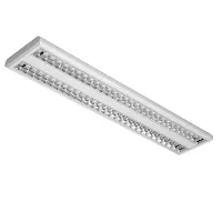 Luminaria Soprepor Com aleta cromada Louver 2X18W 2 lampadas T5 de 115cm tuboled ou tubular fluorescente - Foto 2