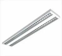 Luminaria Soprepor Com aleta cromada Louver 2X18W 2 lampadas T5 de 115cm tuboled ou tubular fluorescente - Foto 5
