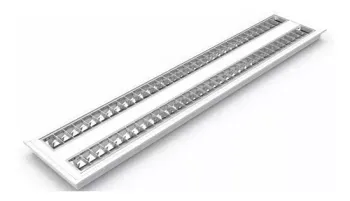 Luminaria Embutir Com aleta cromada Louver 2X18W 2 lampadas T5 de 115cm tuboled ou tubular fluorescente