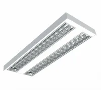 Luminaria Embutir Com aleta cromada Louver 2X18W 2 lampadas T5 de 115cm tuboled ou tubular fluorescente - Foto 6