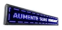 Painel  Display Letreiro Led 100cm X 20cm AZUL WI-FI INTERNO - Foto 2