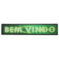 Painel  Display Letreiro Led 100cm X 20cm VERDE WI-FI INTERNO