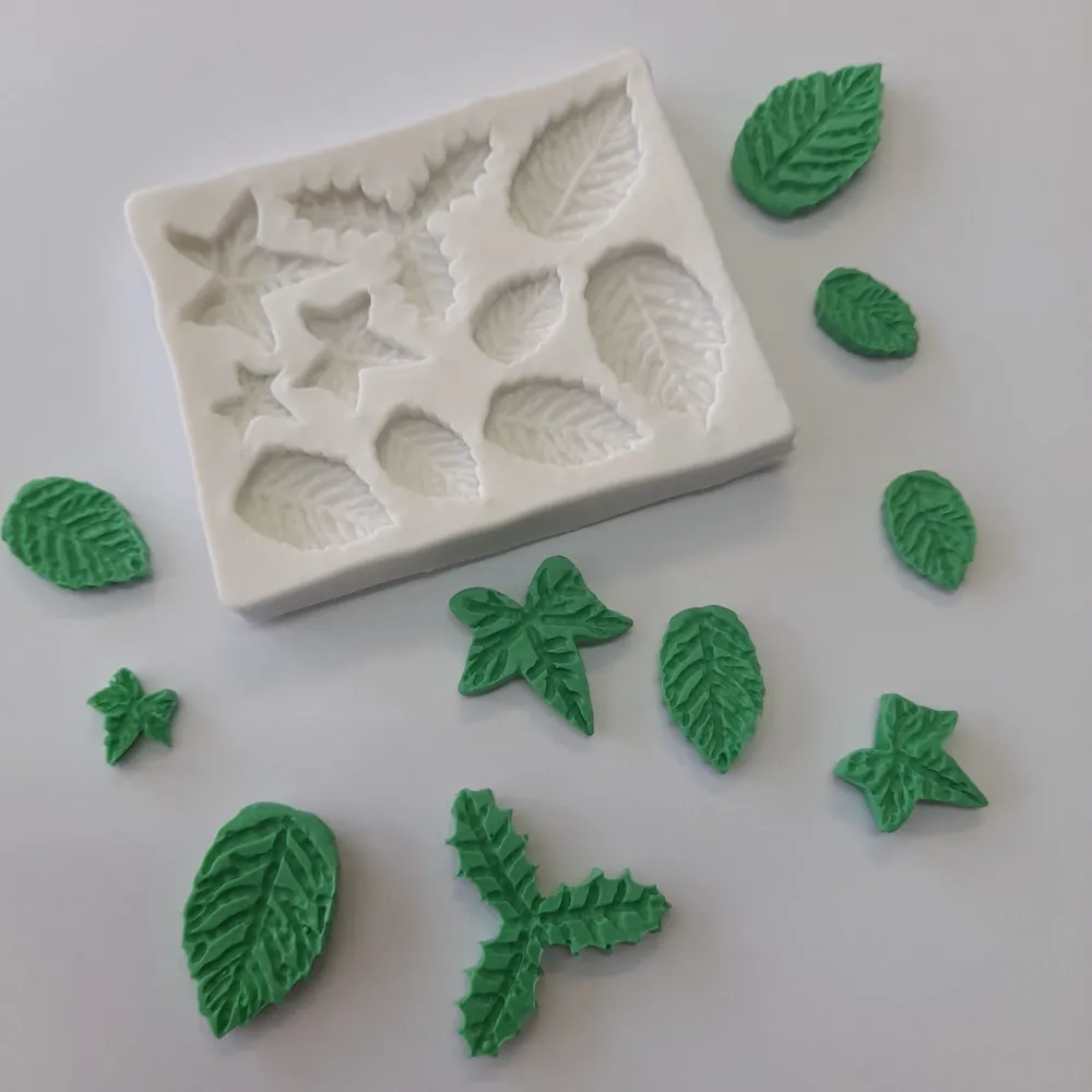 Molde de Silicone Folhas 10