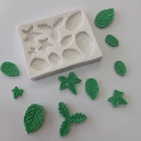 Molde de Silicone Folhas 10
